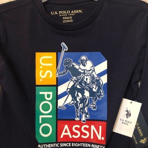 U.S. Polo ASSN Boys Crew Neck Long Sleeves Graphic Tee - Picture 6 of 6